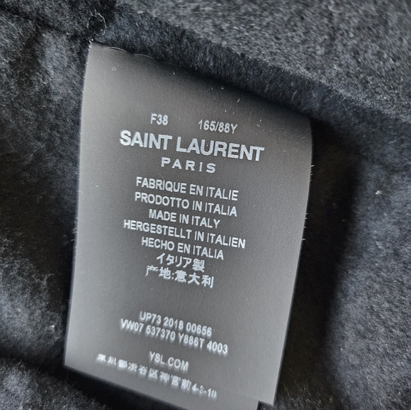 Saint Laurent Navy Beige Sleeve Bomber Jacket - Picture 3 of 4